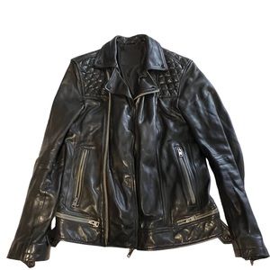 AllSaints • Conroy Black Leather Jacket